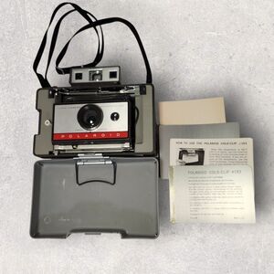 Vintage Polaroid Automatic 220 Land Camera With Strap Extra Flash Bulb Cold Clip